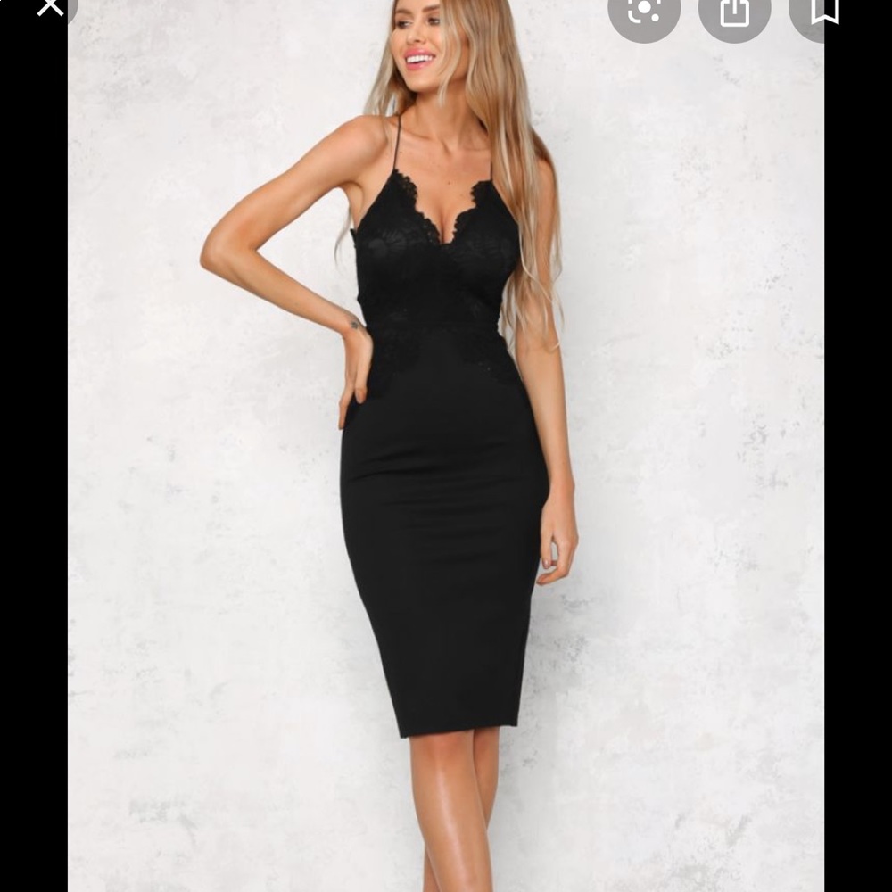 Black midi dress